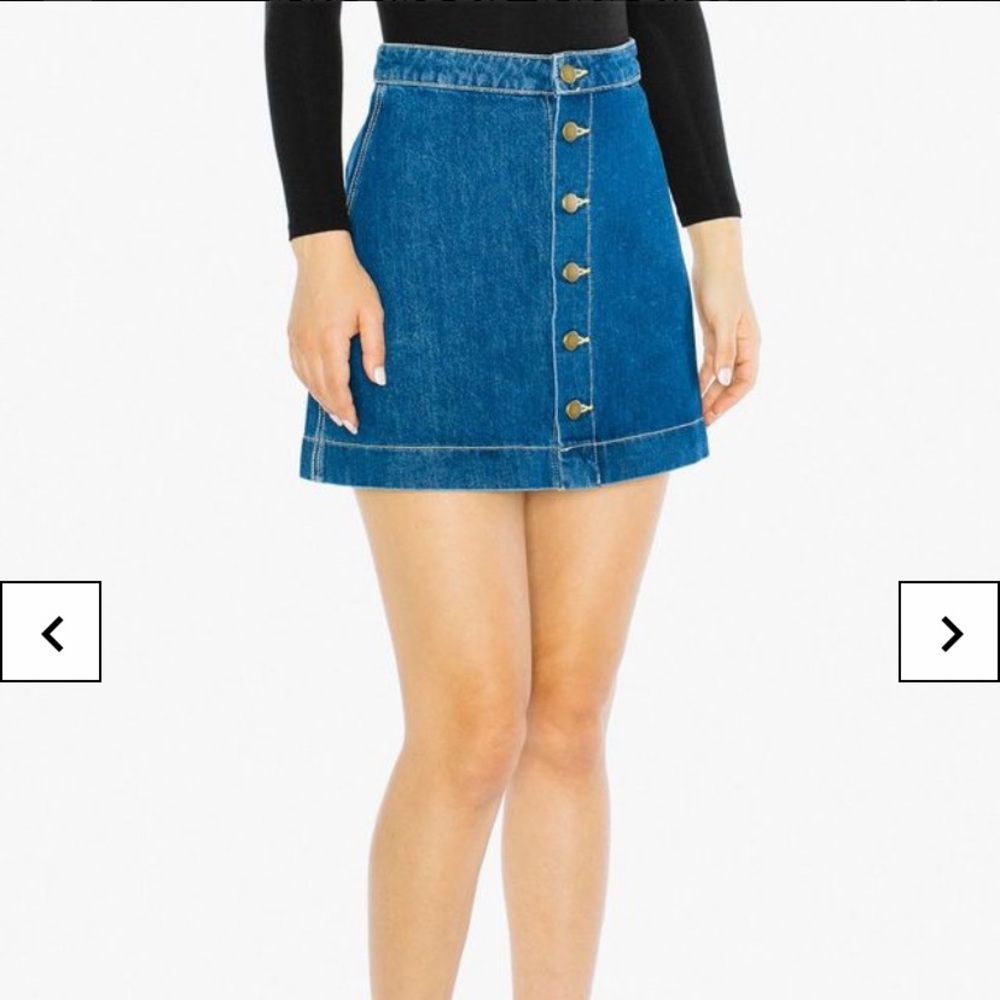 American apparel denim mini skirt
